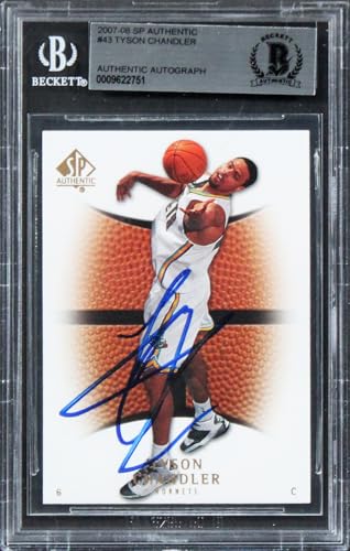 Hornets Tyson Chandler Authentic Signed Card 2007 SP Authentic #43 BAS Slabbed