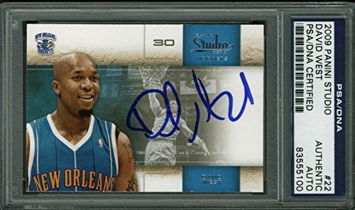 Hornets David West Authentic Signed Card 2009 Panini Studio #22 PSA/DNA Slabbed