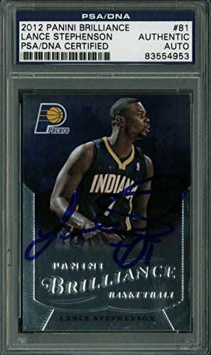 Pacers Lance Stephenson Signed Card 2012 Panini Brilliance #81 PSA/DNA Slabbed