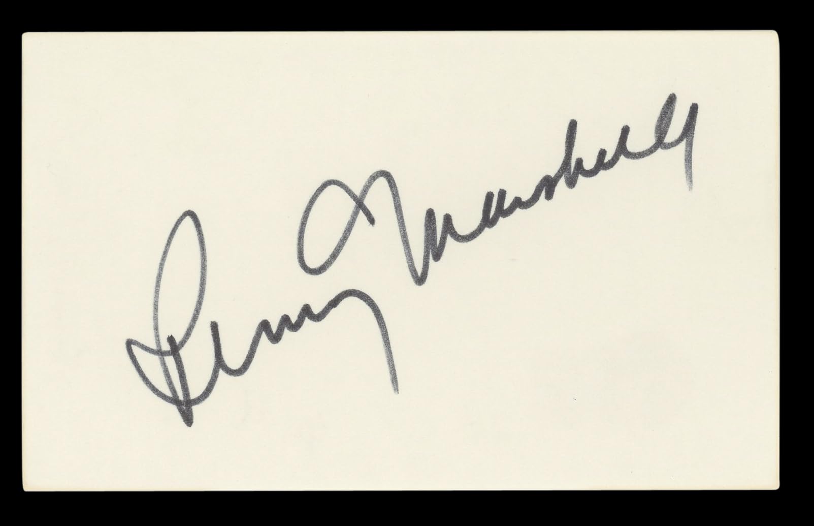 Penny Marshall Laverne & Shirley Authentic Signed 3x5 Index Card BAS #BL96541