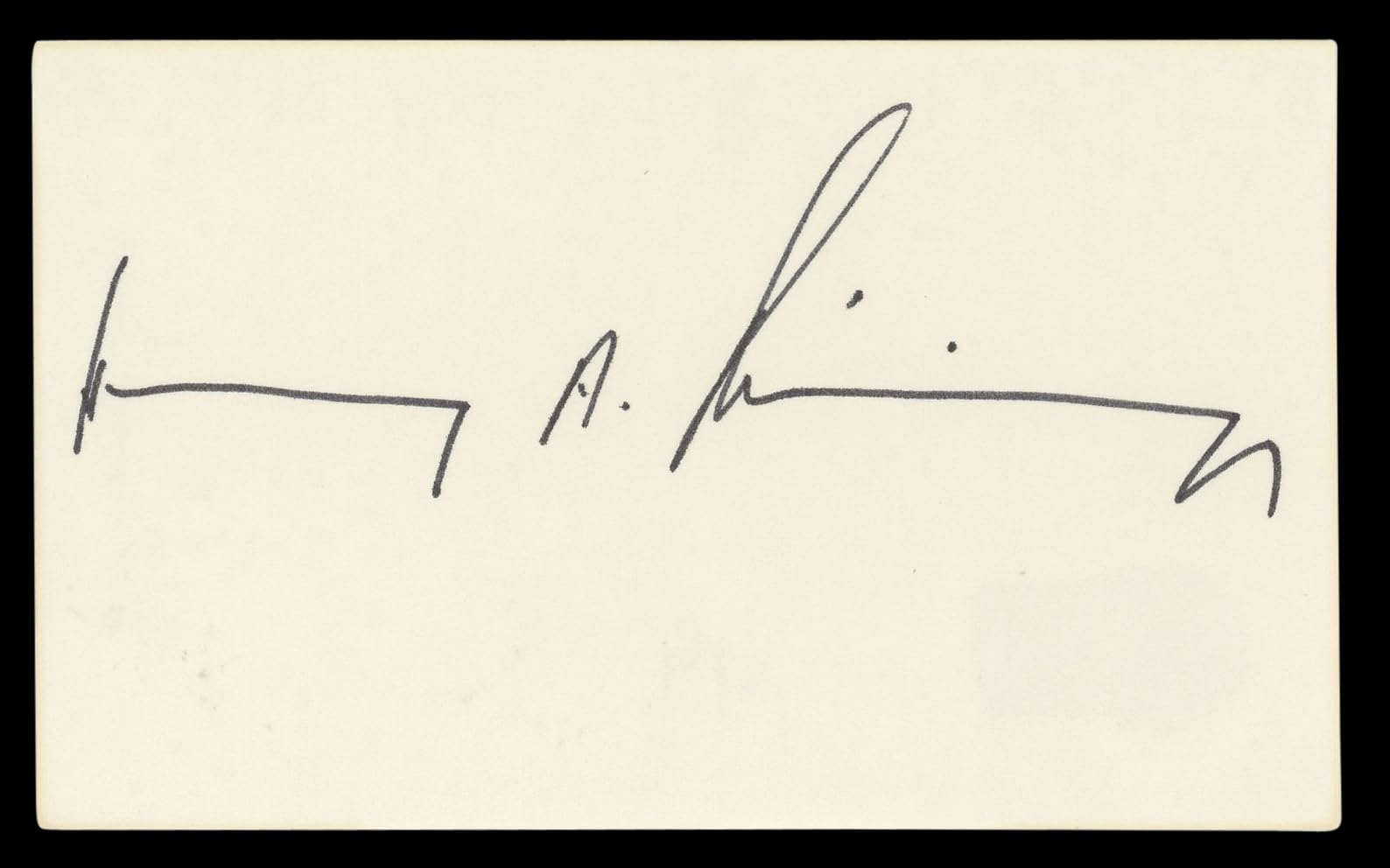 Henry Kissinger Authentic Signed 3x5 Index Card Autographed BAS #BL98485