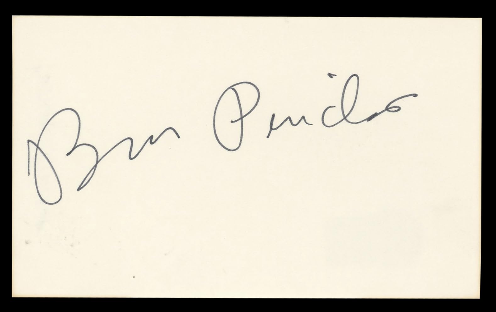 Bronson Pinchot True Romance Authentic Signed 3x5 Index Card BAS #BL98866