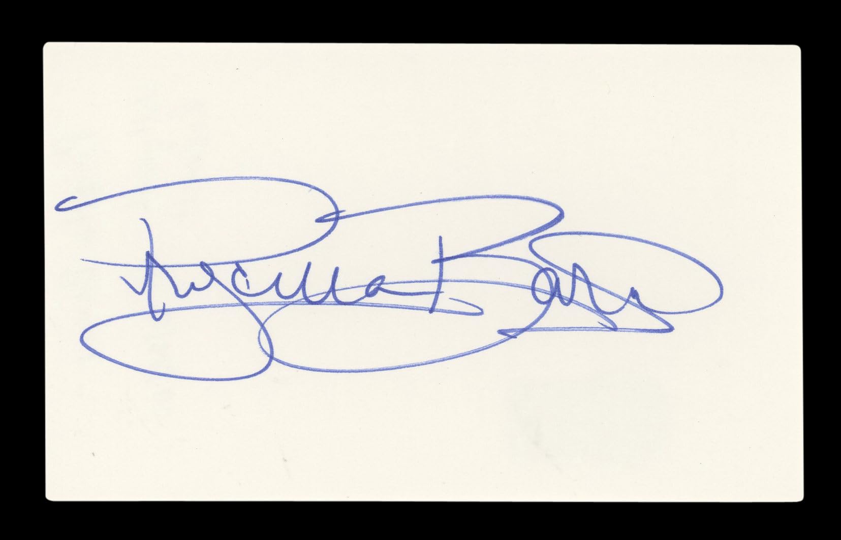 Priscilla Barnes Three's Company Signed 3x5 Index Card Autographed BAS #AD70352