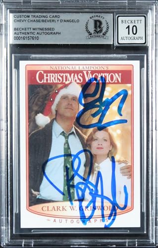 Chase & D'Angelo Christmas Vacation Signed Custom Trading Card Auto 10! BAS Slab