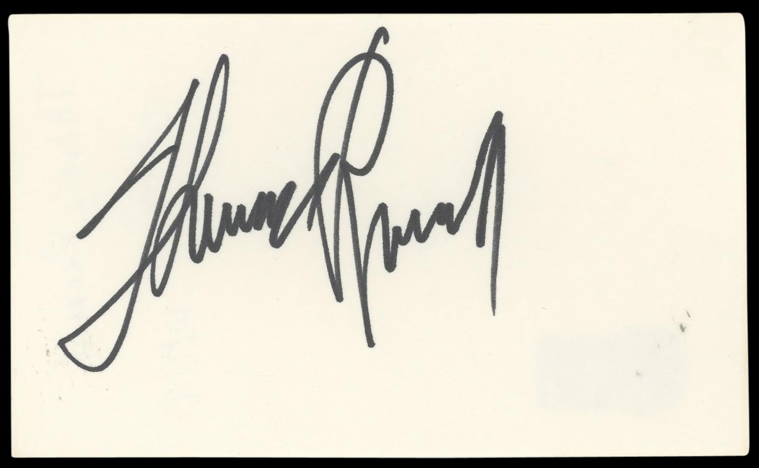 Theresa Russell Black Widow Authentic Signed 3x5 Index Card BAS #BN89241