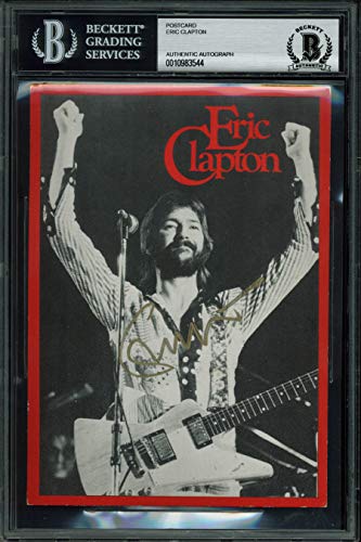 Eric Clapton Authentic Signed 5x7 Postcard BAS Slabbed