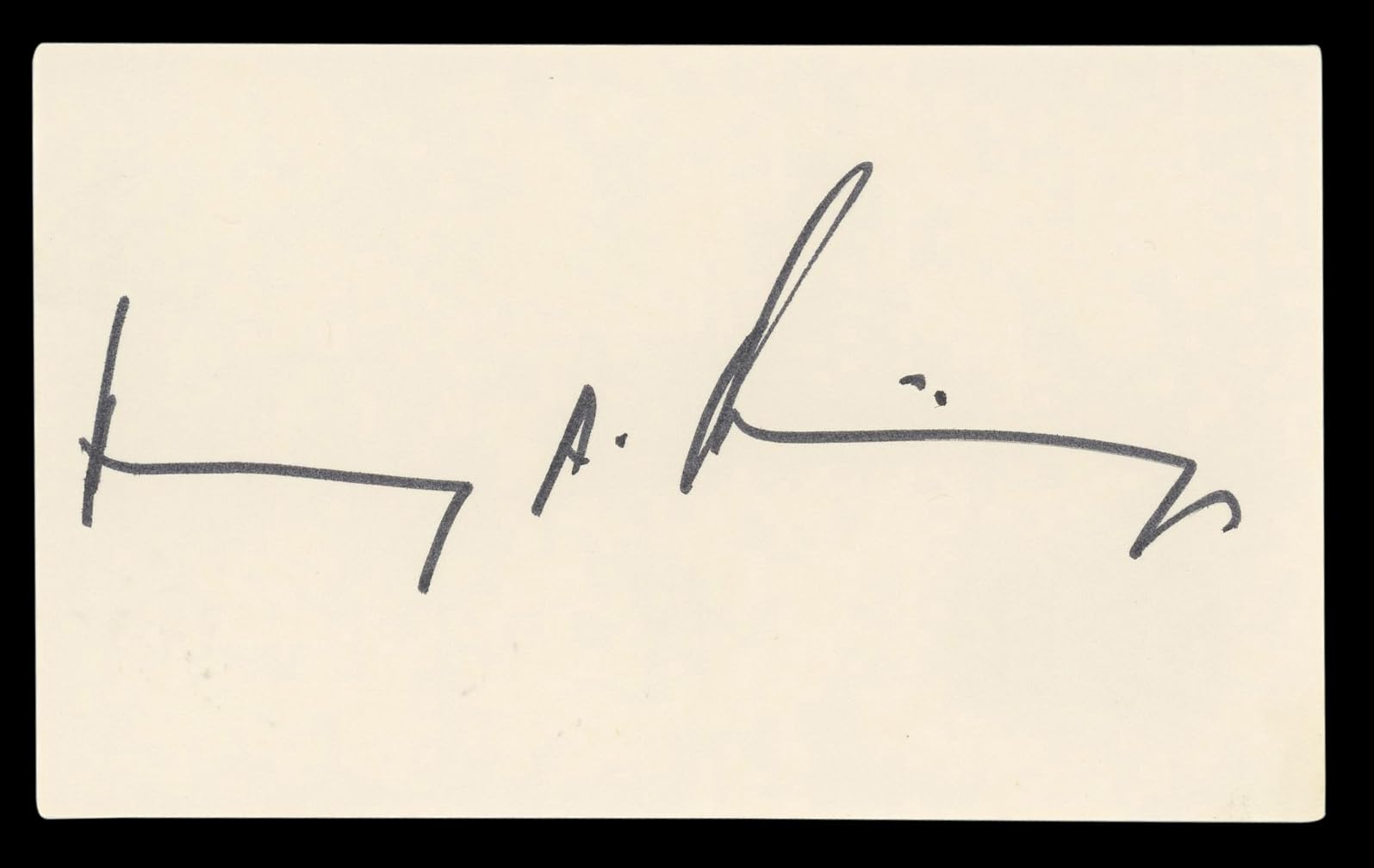 Henry Kissinger Authentic Signed 3x5 Index Card Autographed BAS #BL98487