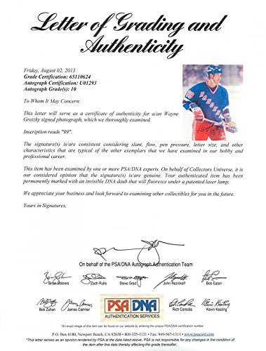 Rangers Wayne Gretzky Signed 8X10 Photo Auto Graded Perfect 10! PSA/DNA #U01293