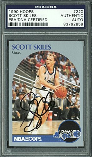 Magic Skott Skiles Authentic Signed Card 1990 Hoops #220 PSA/DNA Slabbed