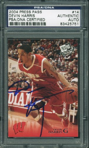 Devin Harris Authentic Signed Card 2004 Press Pass #14 PSA/DNA Slabbed