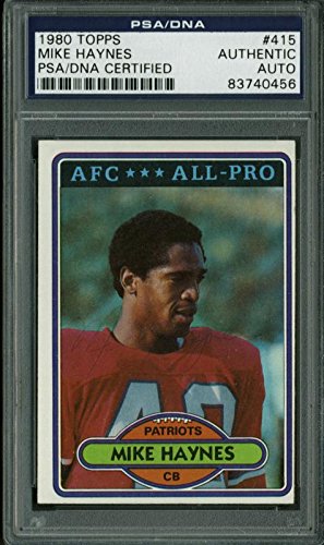 Patriots Mike Haynes Authentic Signed Card 1980 Topps #415 PSA Slabbed #83740456