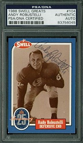 Giants Andy Robustelli Signed Card 1988 Swell Greats #104 PSA Slabbed #83756045
