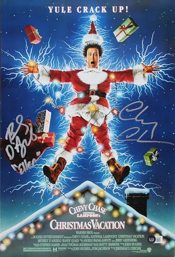Chevy Chase & Beverly D'Angelo Christmas Vacation Signed 12x18 Photo BAS Witness