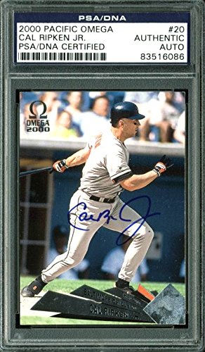 Orioles Cal Ripken Jr. Authentic Signed Card 2000 Pacific Omega #20 PSA Slabbed