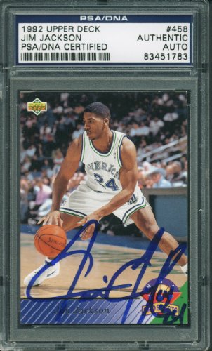 Mavericks Jim Jackson Authentic Signed Card 1992 Upper Deck #458 PSA/DNA Slabbed