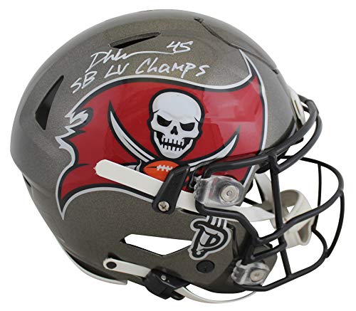Buccaneers Devin White SB LV Champs Signed Speed Flex Full Size Helmet BAS Wit