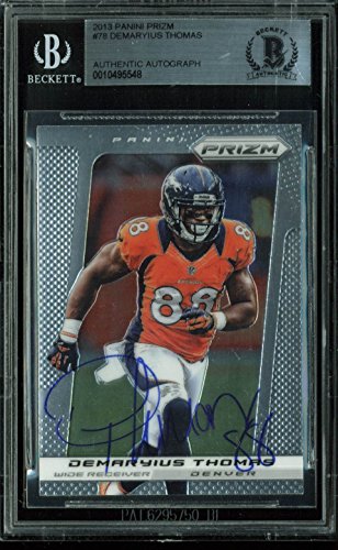 Broncos Demaryius Thomas Signed 2013 Panini Prizm #78 Auto Card BAS Slabbed