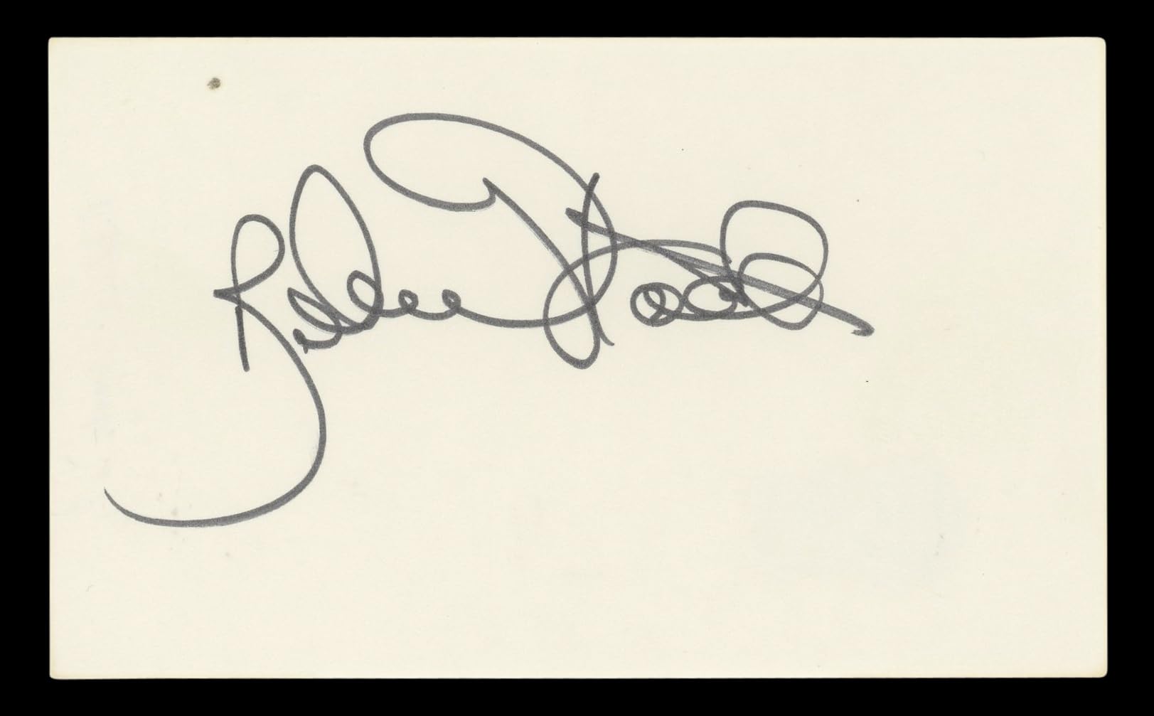 Robert Stack Airplane! Authentic Signed 3x5 Index Card Autographed BAS #BL96871
