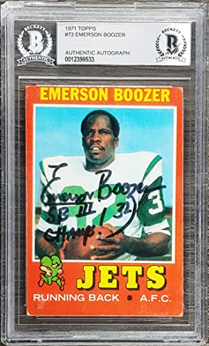 Jets Emerson Boozer Authentic Signed 1971 Topps #73 Card BAS Slabbed