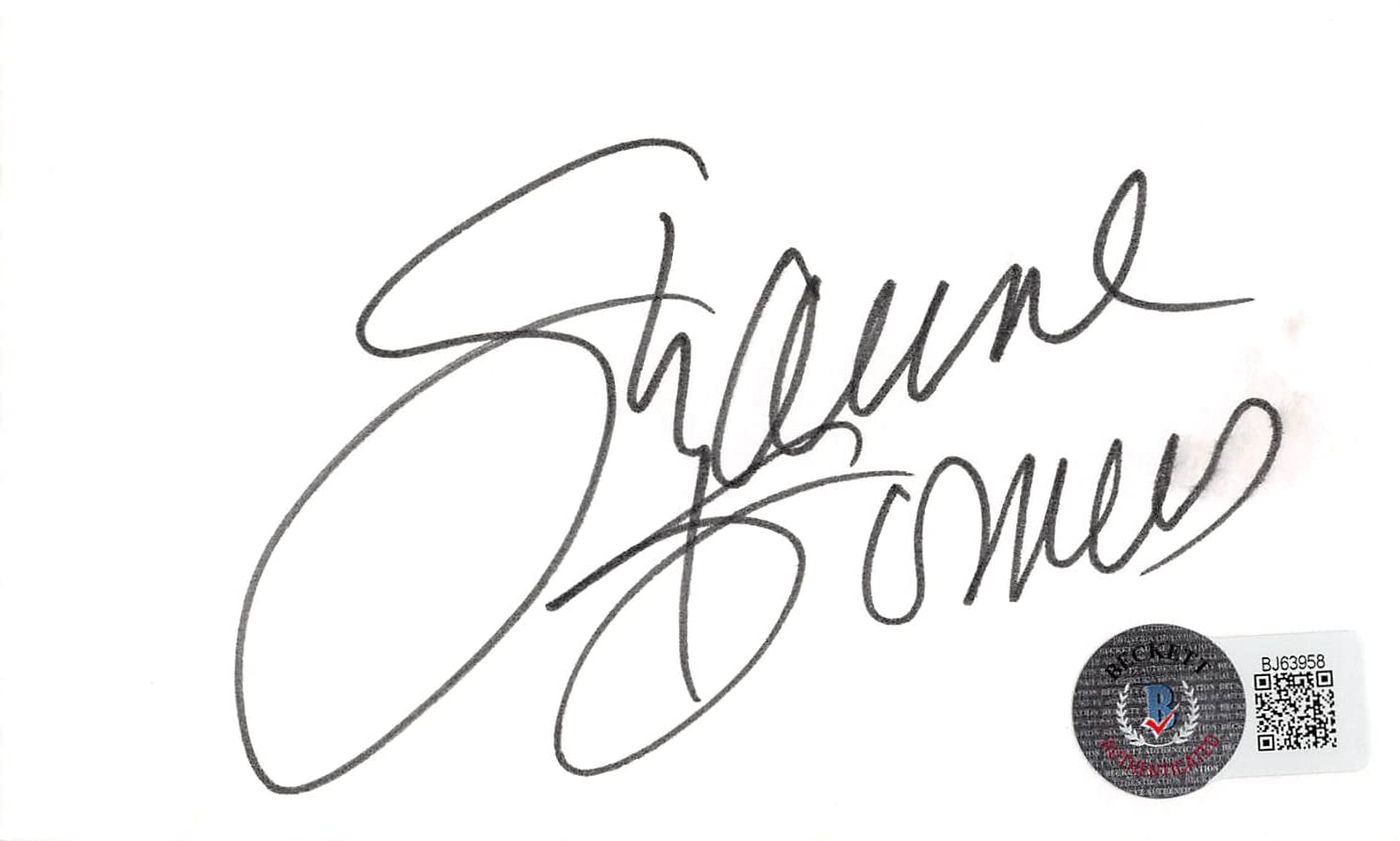 Suzanne Somers Three's Company Authentic Signed 3x5 Index Card BAS #BJ63958
