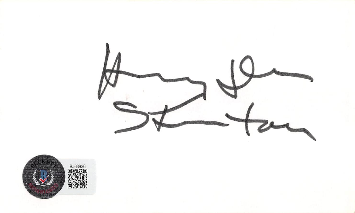 Harry Dean Stanton Paris, Texas Authentic Signed 3x5 Index Card BAS #BJ63936