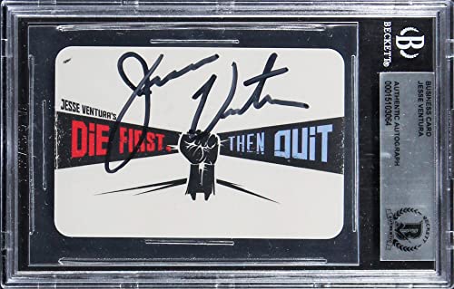 Jesse Ventura Authentic Signed 2.25x3.25 Business Card Autographed BAS Slabbed
