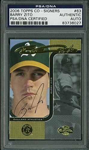 Athletics Barry Zito Authentic Signed Card 2006 Topps Co-Signers #63 PSA Slabbed