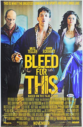 Aaron Eckhart Bleed For This Authentic Signed 12x18 Photo BAS #F66342