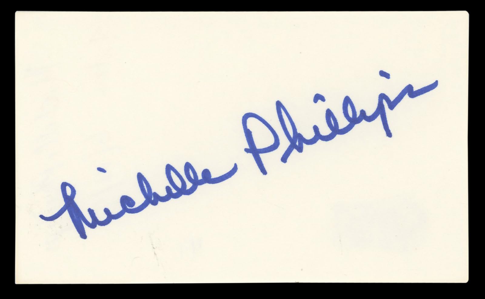 Michelle Phillips Knots Landing Authentic Signed 3x5 Index Card BAS #BL96508