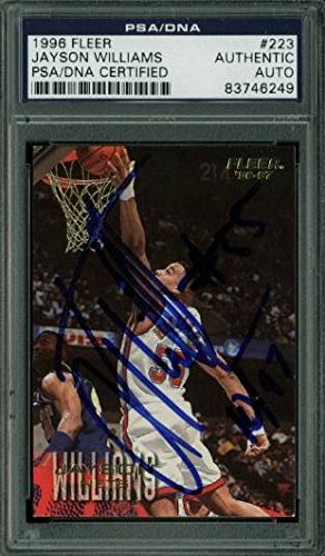 Nets Jayson Williams Authentic Signed Card 1996 Fleer #233 PSA/DNA Slabbed