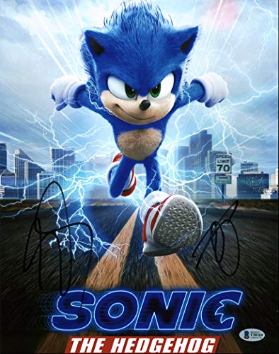 Tika Sumpter & Ben Schwartz Sonic The Hedgehog Signed 11x14 Photo BAS #T20319