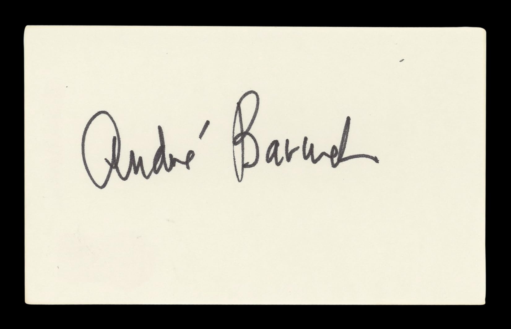 André Baruch Radio Personality Signed 3x5 Index Card Autographed BAS #BM57033