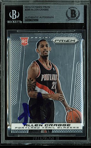 Grizzlies Allen Crabbe Signed Card 2013 Panini Prizm RC #295 BAS Slabbed