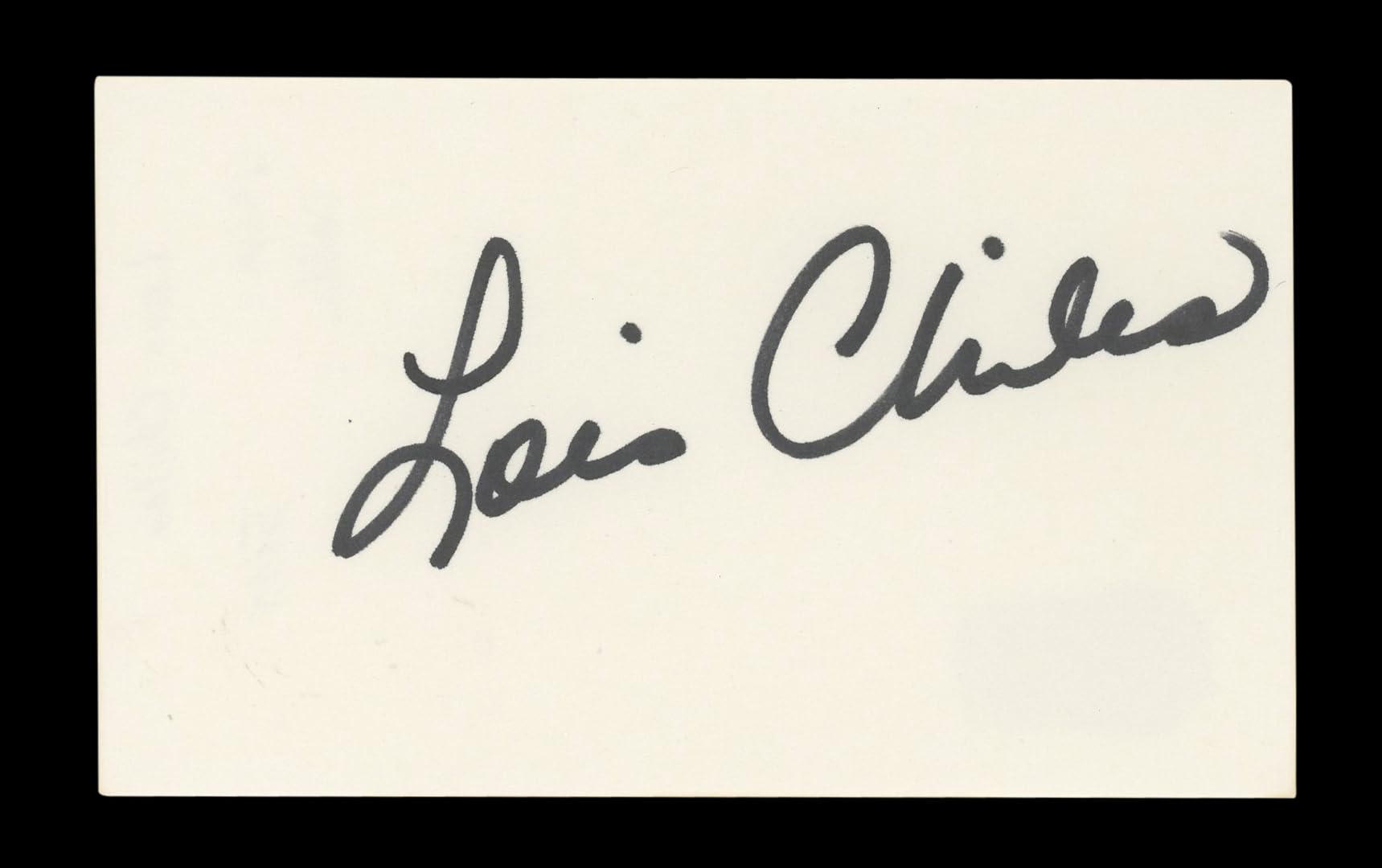 Lois Chiles Moonraker Authentic Signed 3x5 Index Card Autographed BAS #AD70176