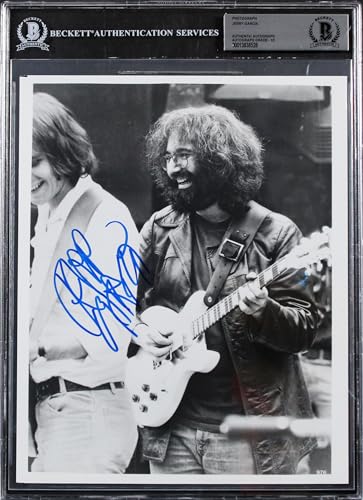 Jerry Garcia Grateful Dead Authentic Signed 8x10 B&W Photo Auto 10! BAS Slabbed
