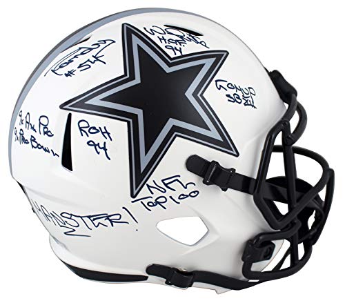 Cowboys Randy White "Career Stat" Signed Lunar Full Size Speed Rep Helmet BAS