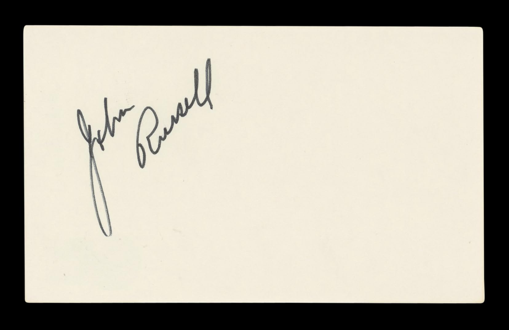 John Russell The Outlaw Josey Wales Signed 3x5 Index Card BAS #BM57031