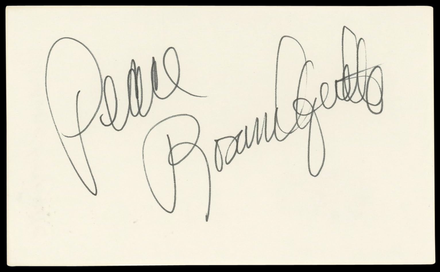 Rosanna Arquette "Peace" Authentic Signed 3x5 Index Card BAS #BL98624