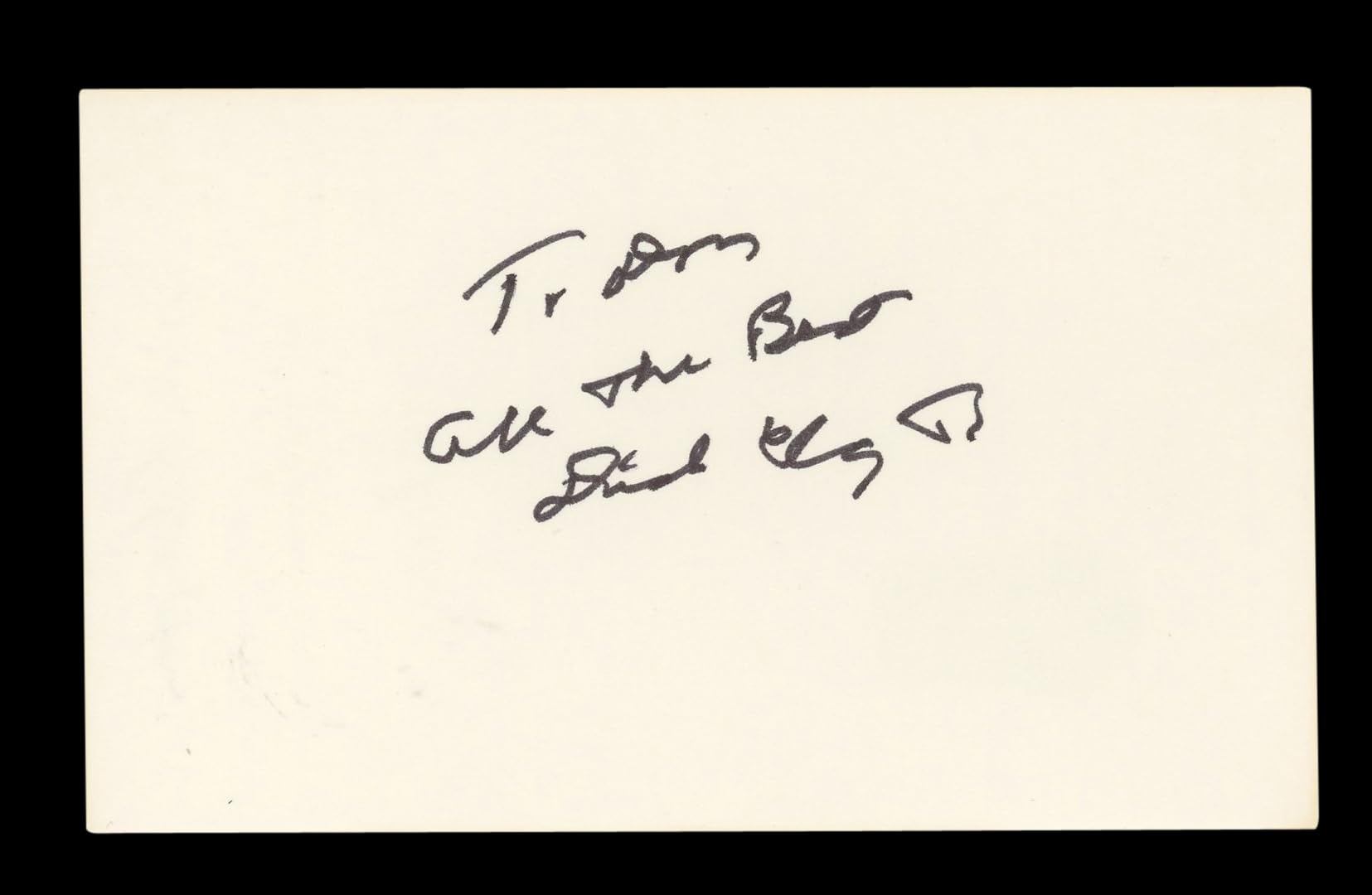 Richard Clayton Father Is a Prince "To Don" Signed 3x5 Index Card BAS #AD70303