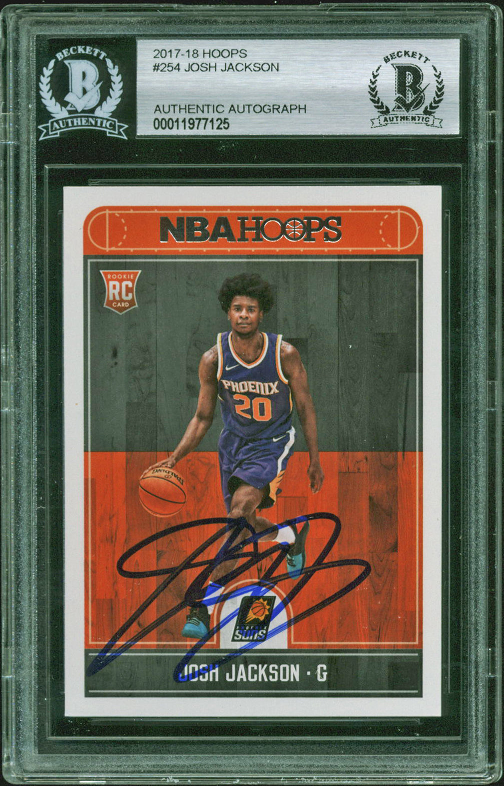 Grizzlies Josh Jackson Authentic Signed 2017 Hoops #254 Rookie Card BAS Slabbed
