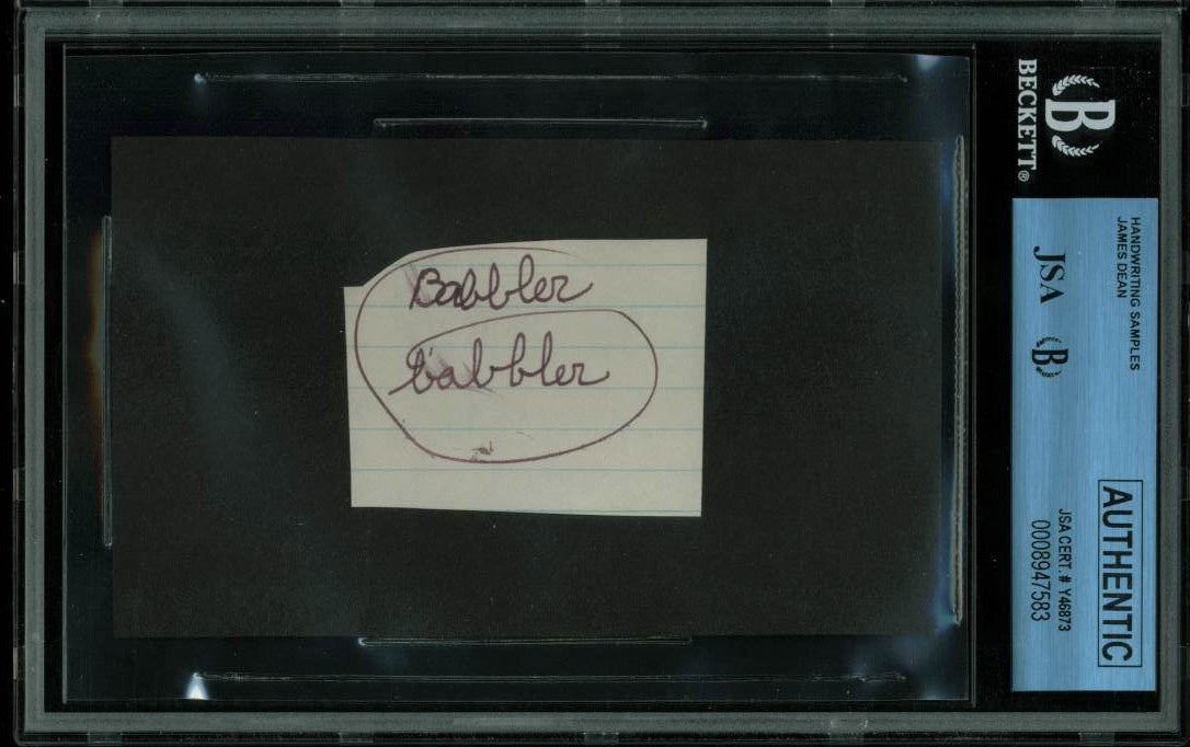 James Dean 1.75x2 Handwriting Sample from 5th Grade Notebook JSA Slabbed 8947583
