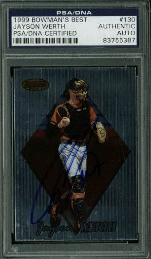 Nationals Jayson Werth Signed Card 1999 Bowman'S Best Rc #130 PSA/DNA Slabbed