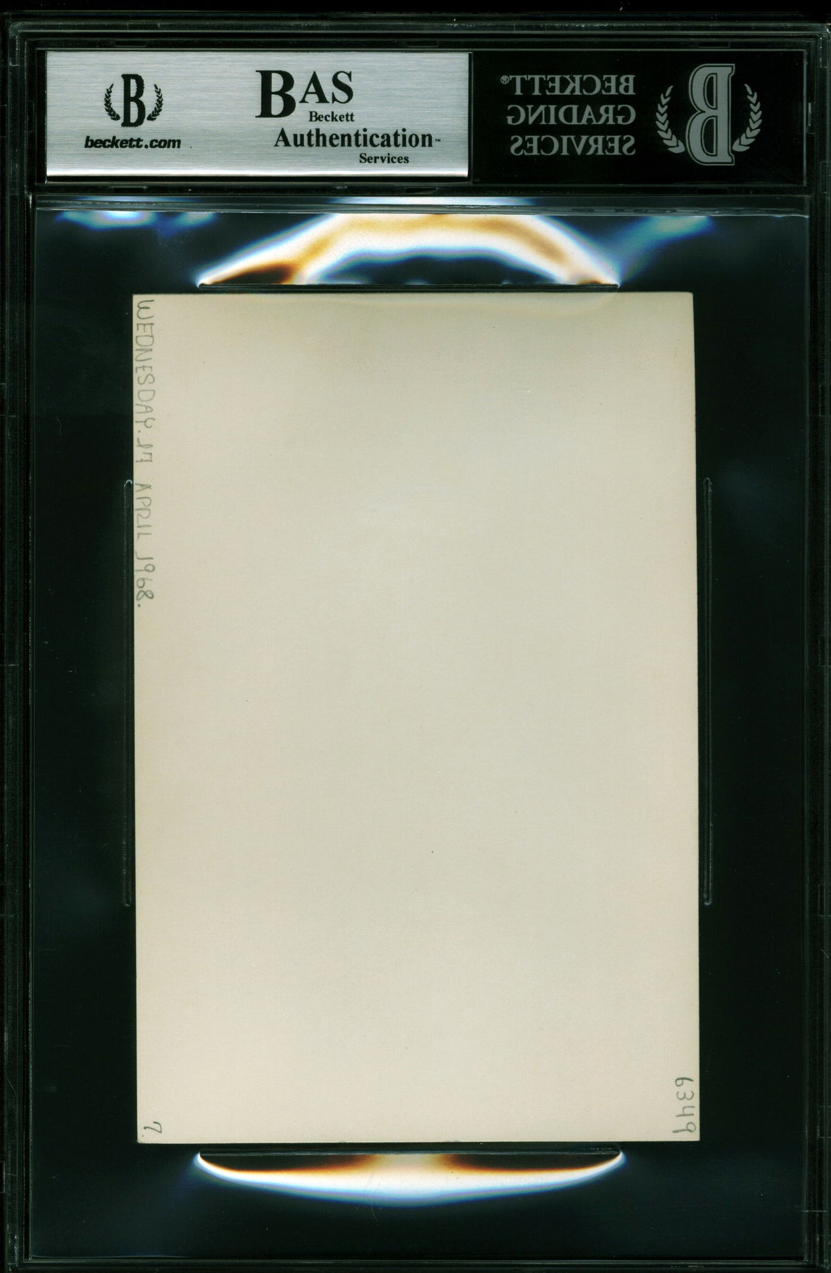 Harold Gould Golden Girls "Good Luck" Authentic Signed 4x6 Index Card BAS Slab