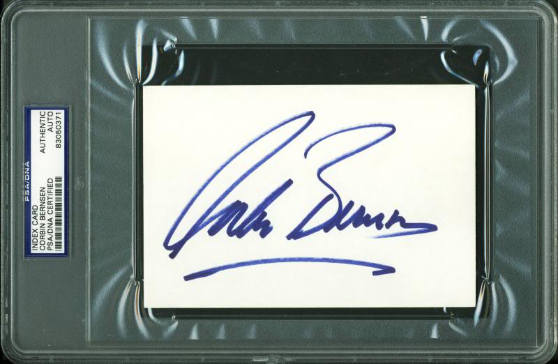 Corbin Bernsen Authentic Signed 4X6 Index Card Autographed PSA/DNA Slabbed