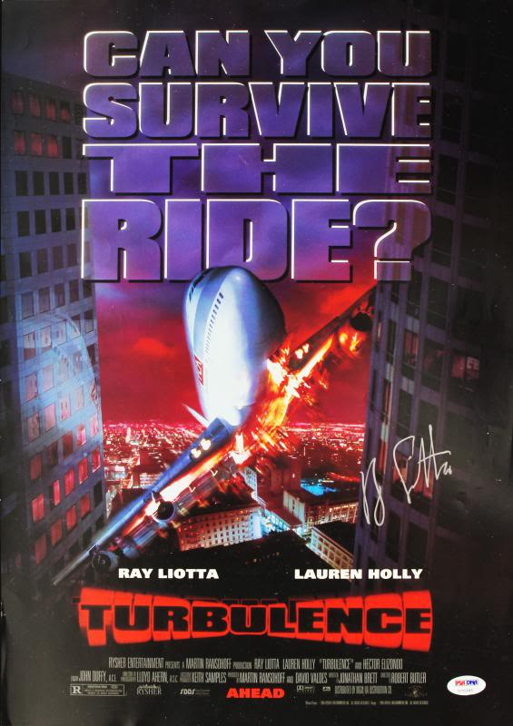 Ray Liotta Authentic Signed 13.5X19.25 Turbulence Poster PSA/DNA #U70395