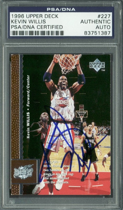 Rockets Kevin Willis Authentic Signed Card 1996 Upper Deck #227 PSA/DNA Slabbed