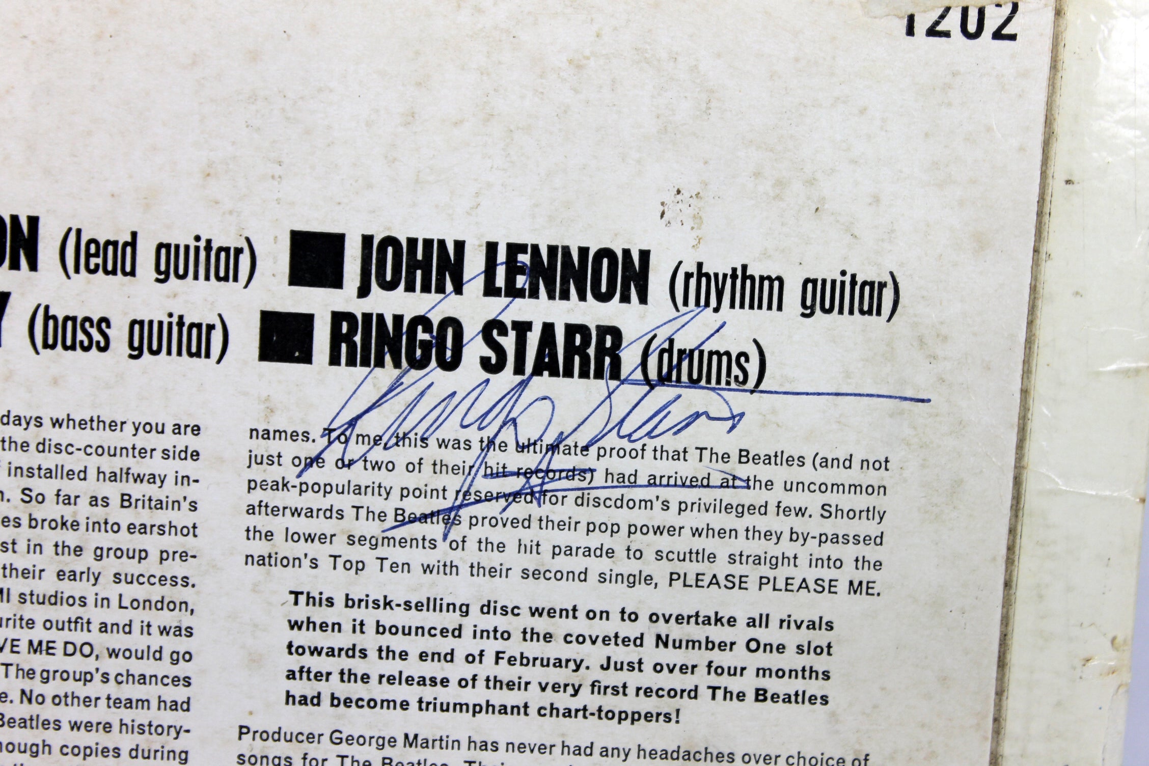 Ringo Starr The Beatles Signed Please Please Me Album Cover BAS #A81093
