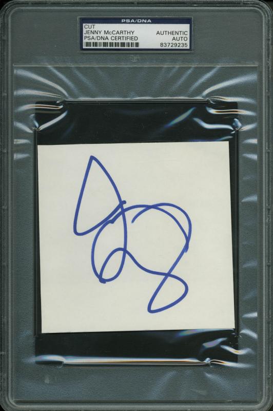 Jenny Mccarthy Authentic Signed 4.5X4.75 Cut Autograph PSA/DNA Slabbed