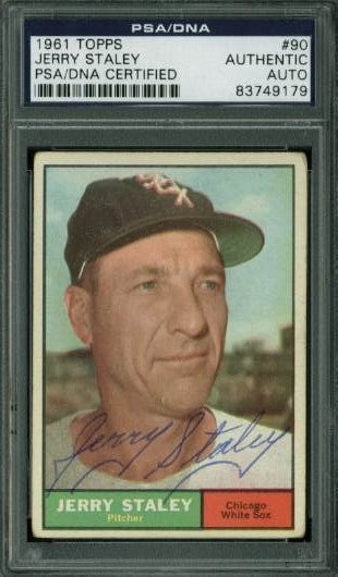 White Sox Jerry Staley Authentic Signed Card 1961 Topps #90 PSA/DNA Slabbed