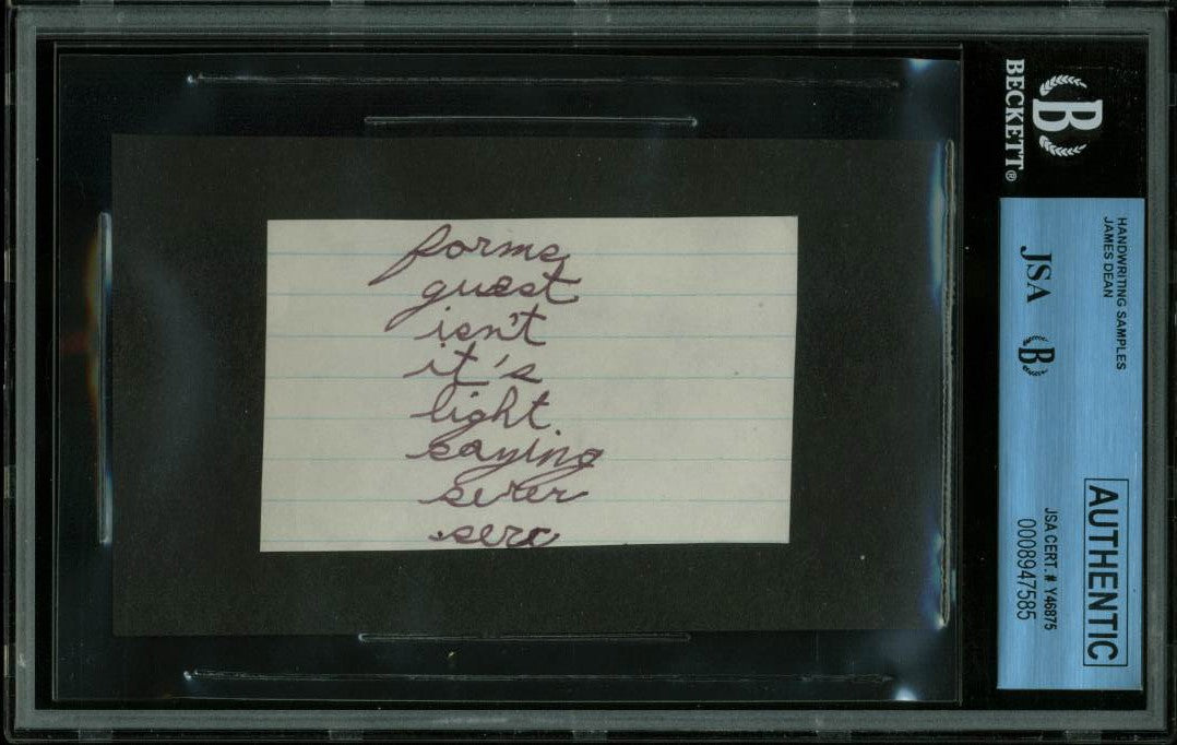 James Dean 2x3.25 Handwriting Sample from 5th Grade Notebook JSA Slabbed 8947585